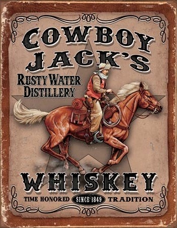 Cowboy Jack's Whiskey – Retro Skylt