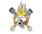 Köp Flames & Piston Skull - 10x12