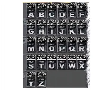 Kromade Bokstäver Relif A-Z