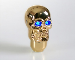 Köp Växelspak Skull-Gold LED Blue-eye