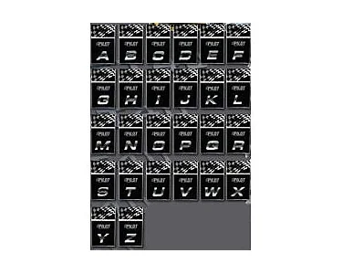 Kromade Bokstäver Kursiv A-Z