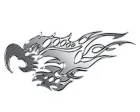 Köp Metallic Bird & Flames Stor x2 - Dekal