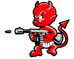 Köp Devil Machinegun - Dekal