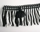 Vindrute-Dekor Fransar & Toffsar - Black/White