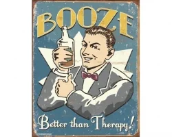 Köp Booze Therapy - Retro Skylt
