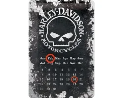 Köp 3D Metallskylt Harley-Davidson Skull Kalender 20x30