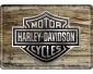 Vykort Harley Davidson - Logo Wood