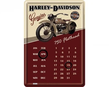 Vykort Harley Davidson - Kalender 750 Flathead