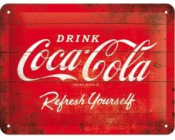 Köp 3D Metallskylt Coca Cola - 1960 Refreshing 15x20