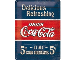 Köp 3D Metallskylt Coca Cola - Delicious 30x40