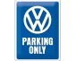 3D Metallskylt VW - Parking Only 30x40