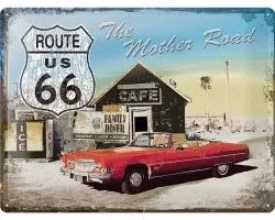 Köp 3D Metallskylt Route 66 - Mother Road 30x40