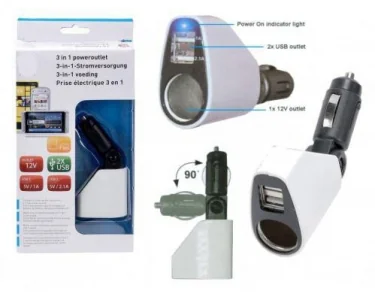 Köp Cigg- & USB-laddare 3 i 1 Cigg- & USB-laddare 3 i 1