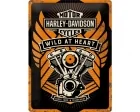 Köp 3D Metallskylt Harley-Davidson Wild at Heart 30x40
