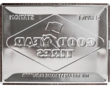 3D Metallskylt Good Year, Logo White, 30x40