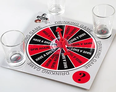 Mini Dinking Game & Shotglas, Spin to Drink