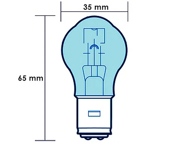 Scooter Glödlampa BA20d 35/35W Blå