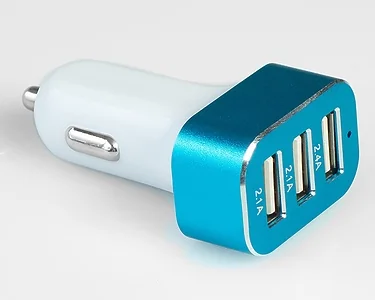 USB Adapter för Cigguttag, Tripple Blue USB Adapter för Cigguttag, Tripple Blue