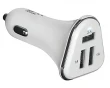 USB Adapter för Cigguttag - Tripple, Vit