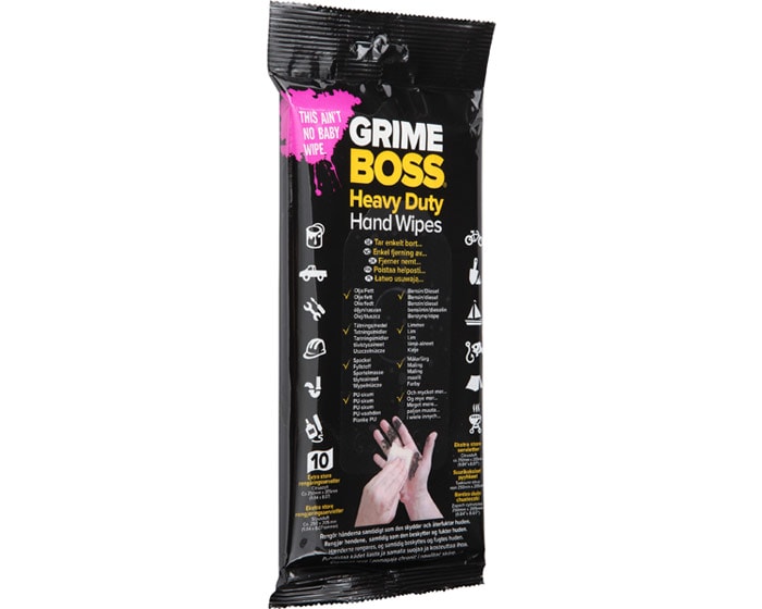 Köp Grime Boss Wipes Våtservetter - 10 Pack Billigt Online